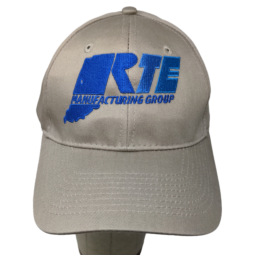 Port & Company Men's Strapback Hat Tan Adjustable Rte Manufacturing Logo
